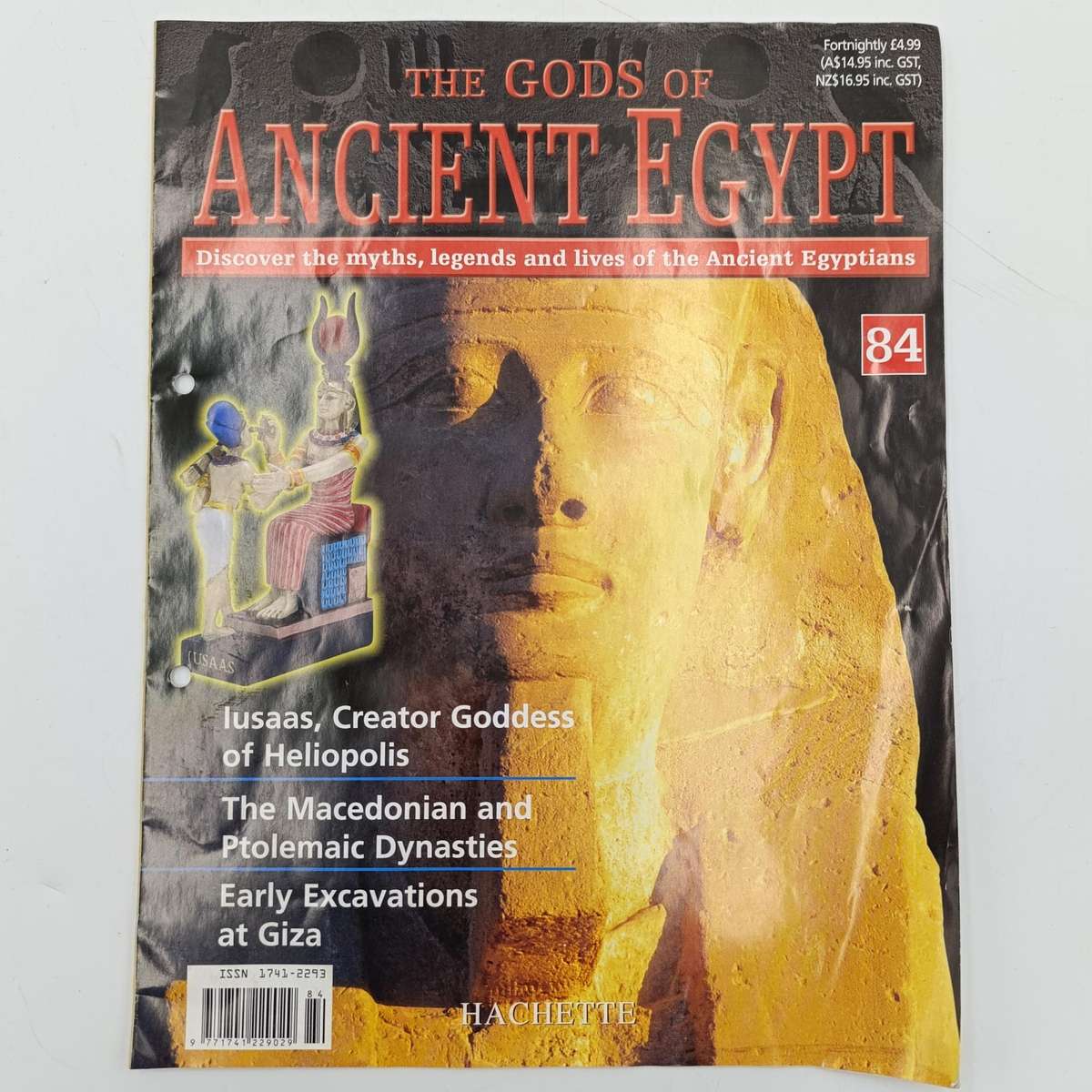 Lot of 5 gods of Ancient Egypt figurines with magazines - some damage