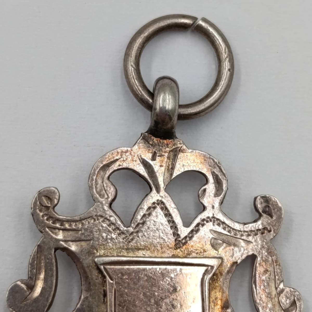 Antique Sterling silver and gold fob medallion - weighs 3,3g