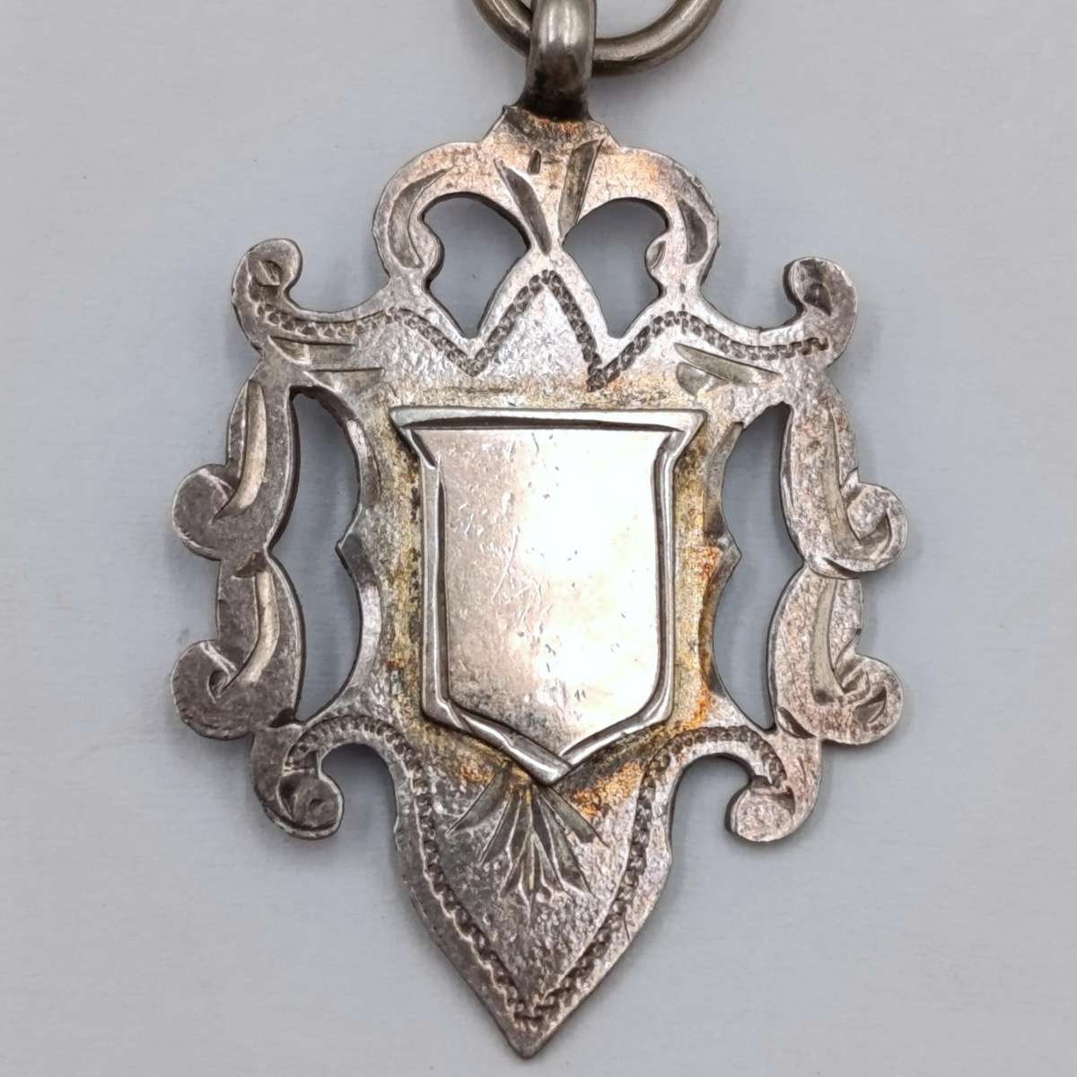 Antique Sterling silver and gold fob medallion - weighs 3,3g