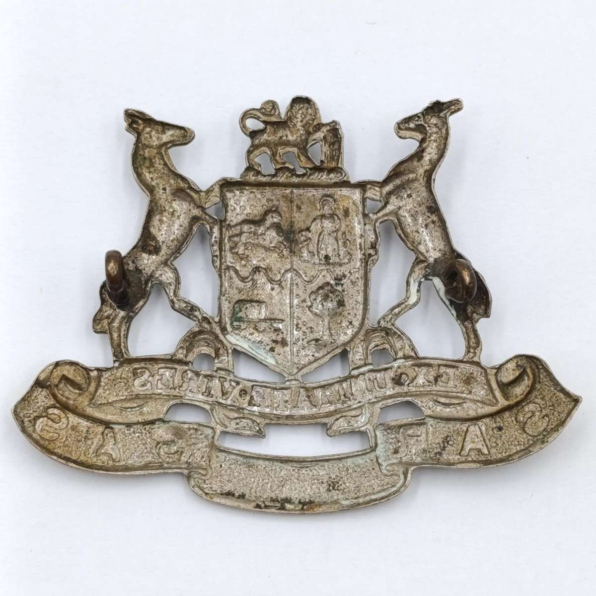 SA Railways officer metal cap badge