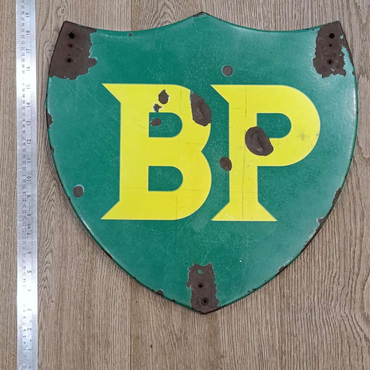 Vintage BP gasoline enamel sign
