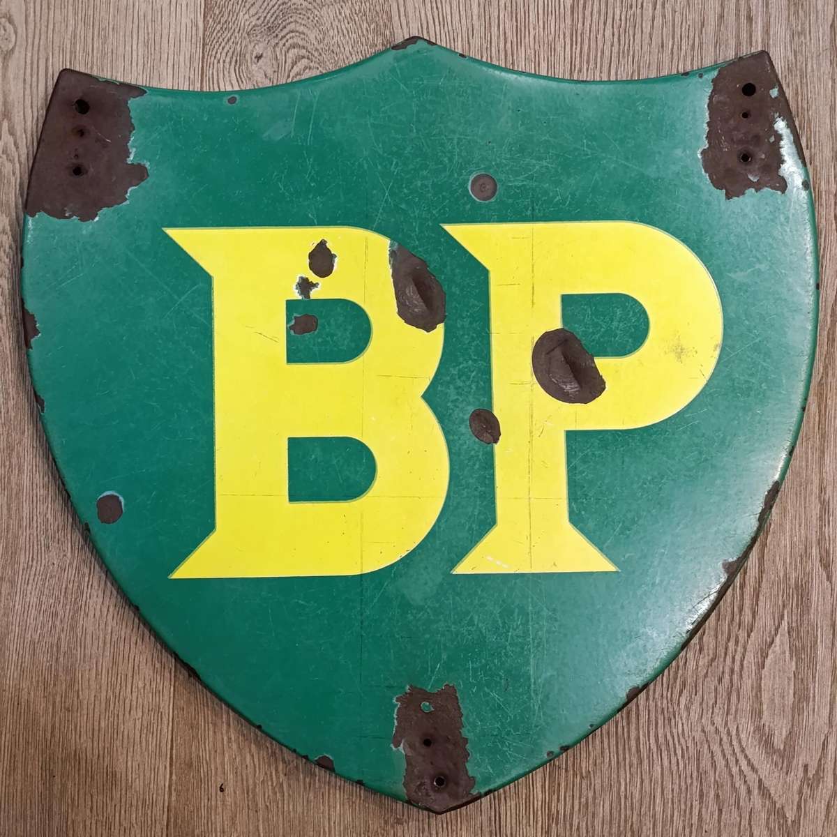 Vintage BP gasoline enamel sign