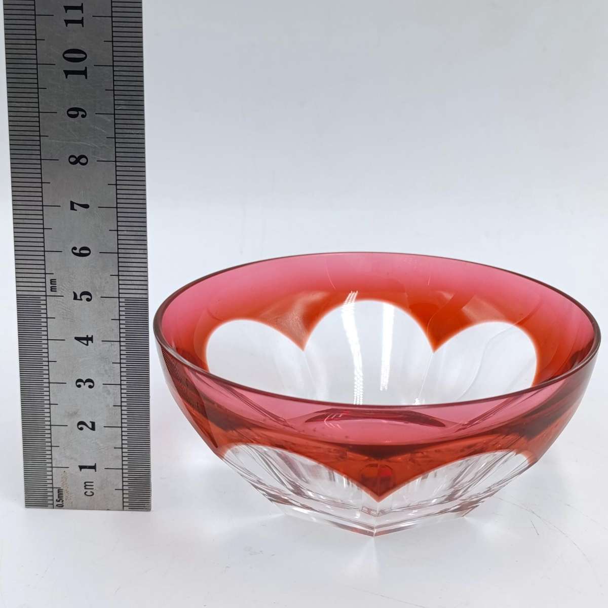 Set of 6 vintage Val St Lambert crystal pudding bowls