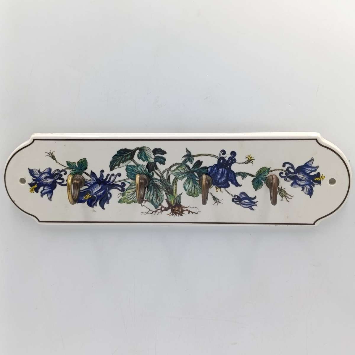 Vintage Villeroy and Boch Botanica key holder hooks on porcelain