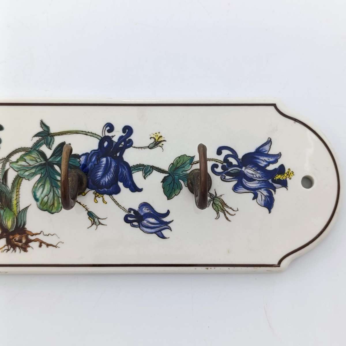 Vintage Villeroy and Boch Botanica key holder hooks on porcelain