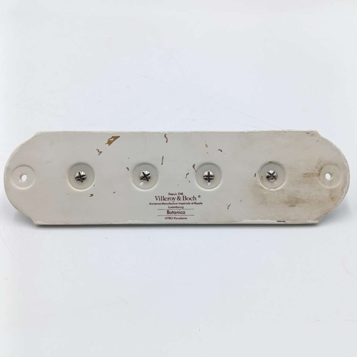 Vintage Villeroy and Boch Botanica key holder hooks on porcelain