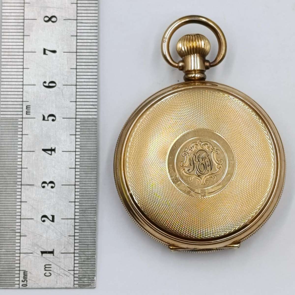 Antique 1903 Waltham full hunter goldplated pocketwatch - working - serial 12233776 - with pouch