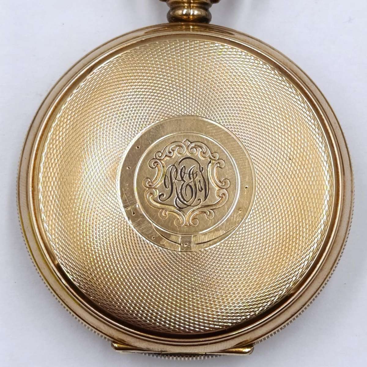 Antique 1903 Waltham full hunter goldplated pocketwatch - working - serial 12233776 - with pouch
