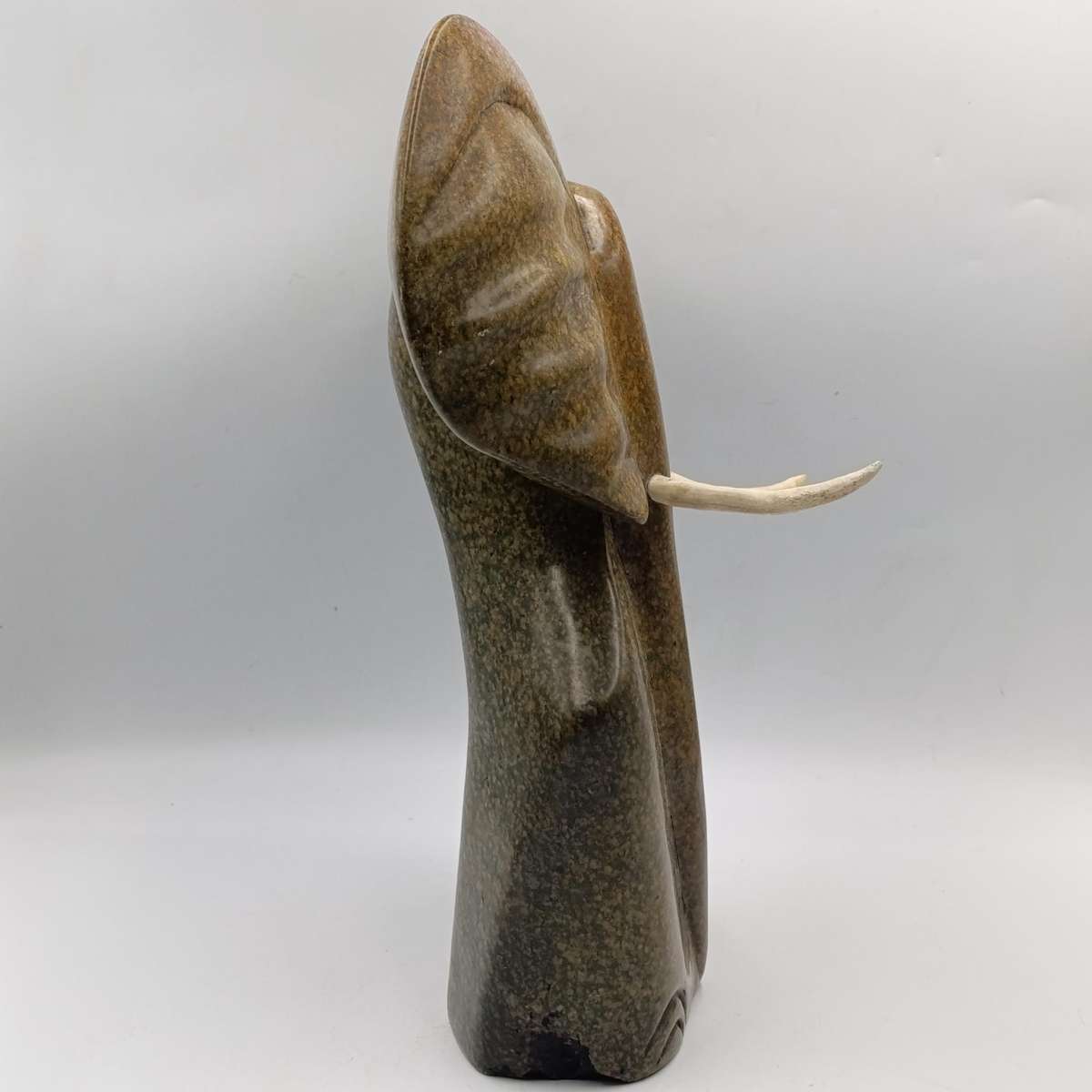 Vintage Serpentine stone elephant carving - Height 35cm