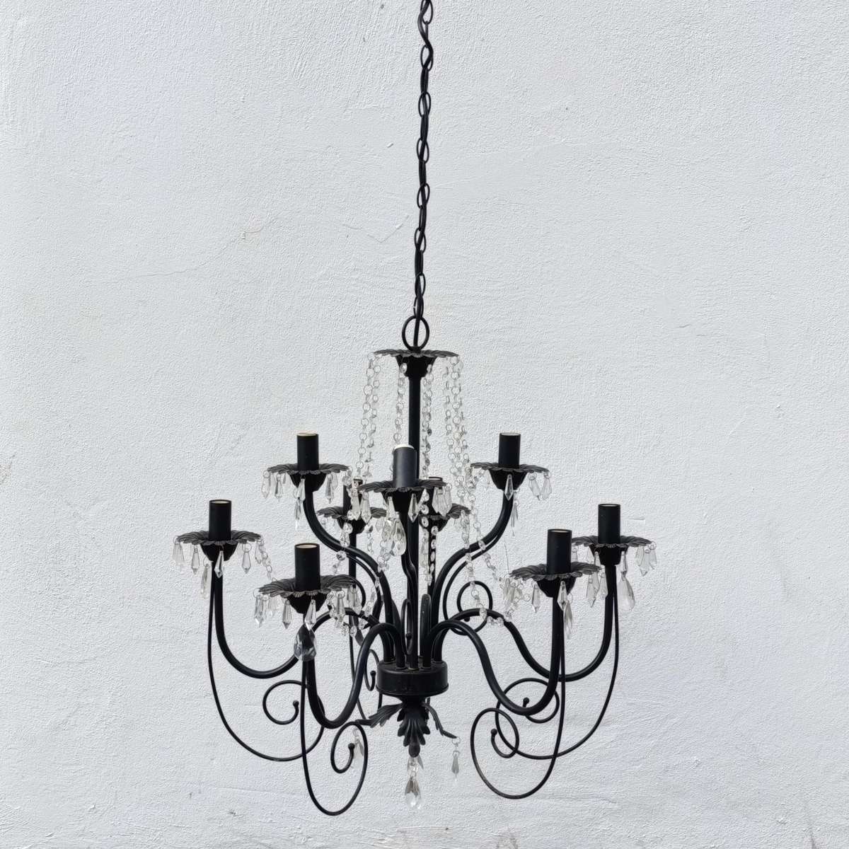 Large Crystal chandelier with 9 arms - one fitting broken - Collection only