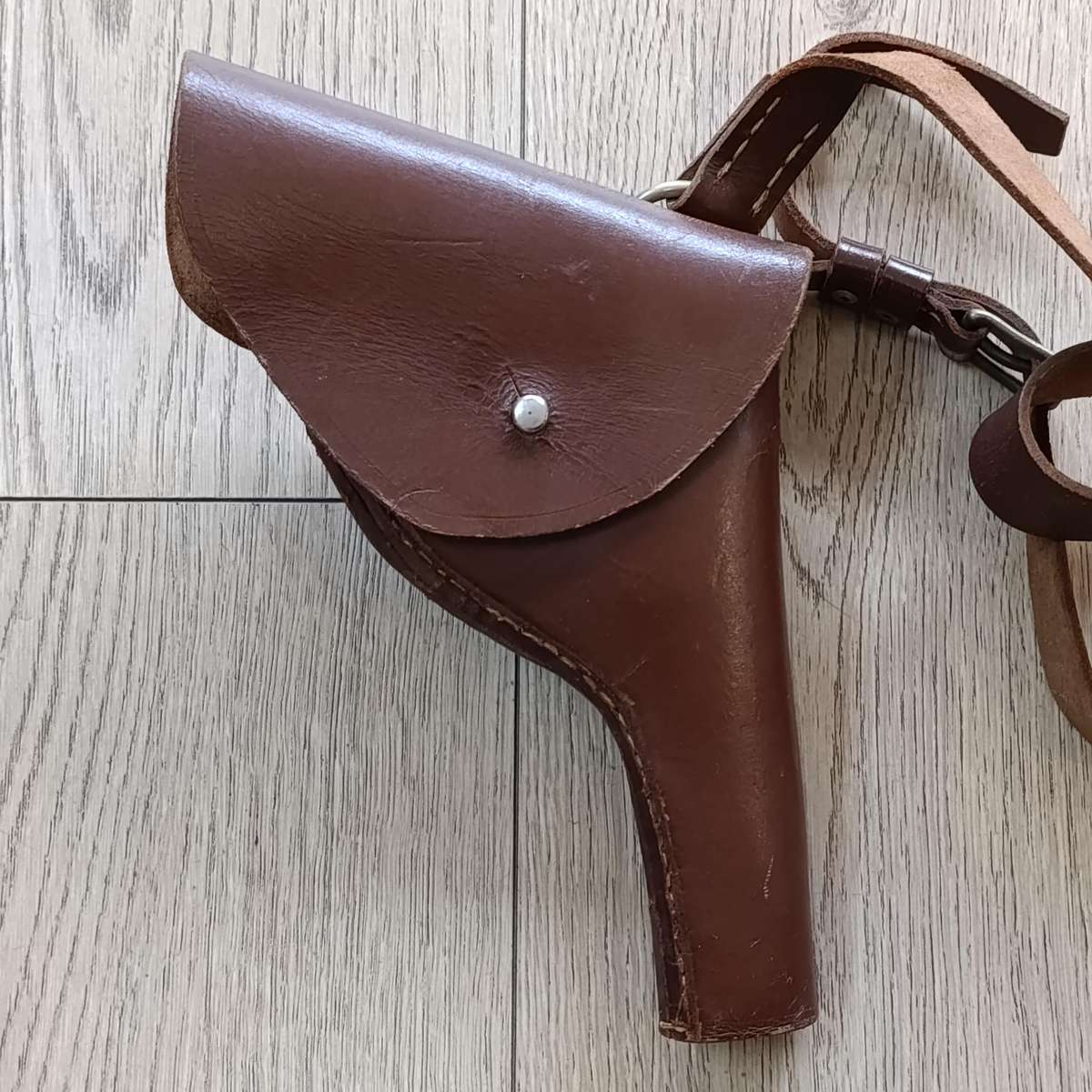 Vintage leather gun holster and strap