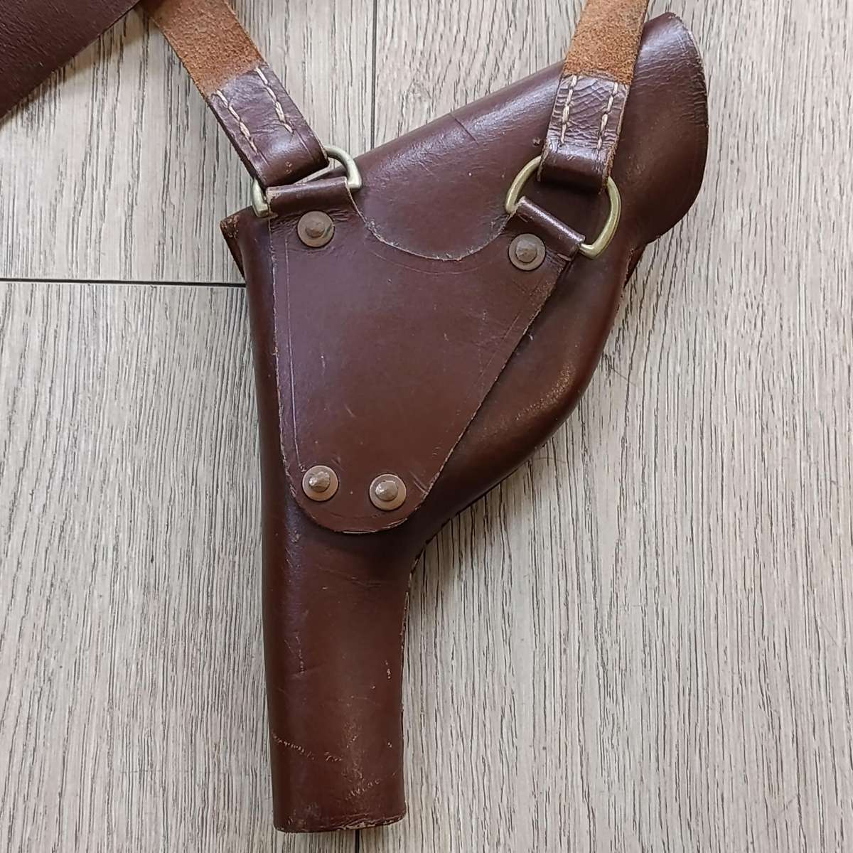 Vintage leather gun holster and strap