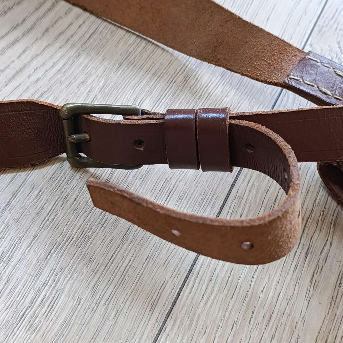 Vintage leather gun holster and strap