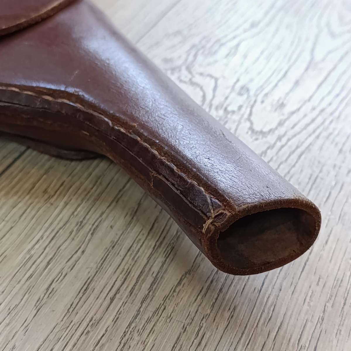 Vintage leather gun holster and strap