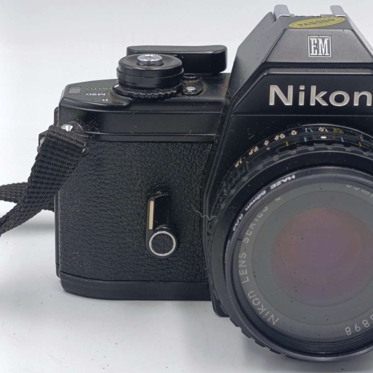 Vintage Nikon M90 35mm film camera with Nikon Series E 1:1.8 50mm lens - shutter firing