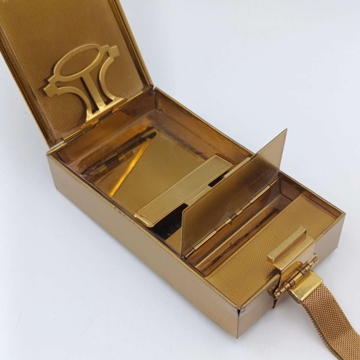 1930's LSM Parklane all-in-one vanity compact - gold colour - very unique