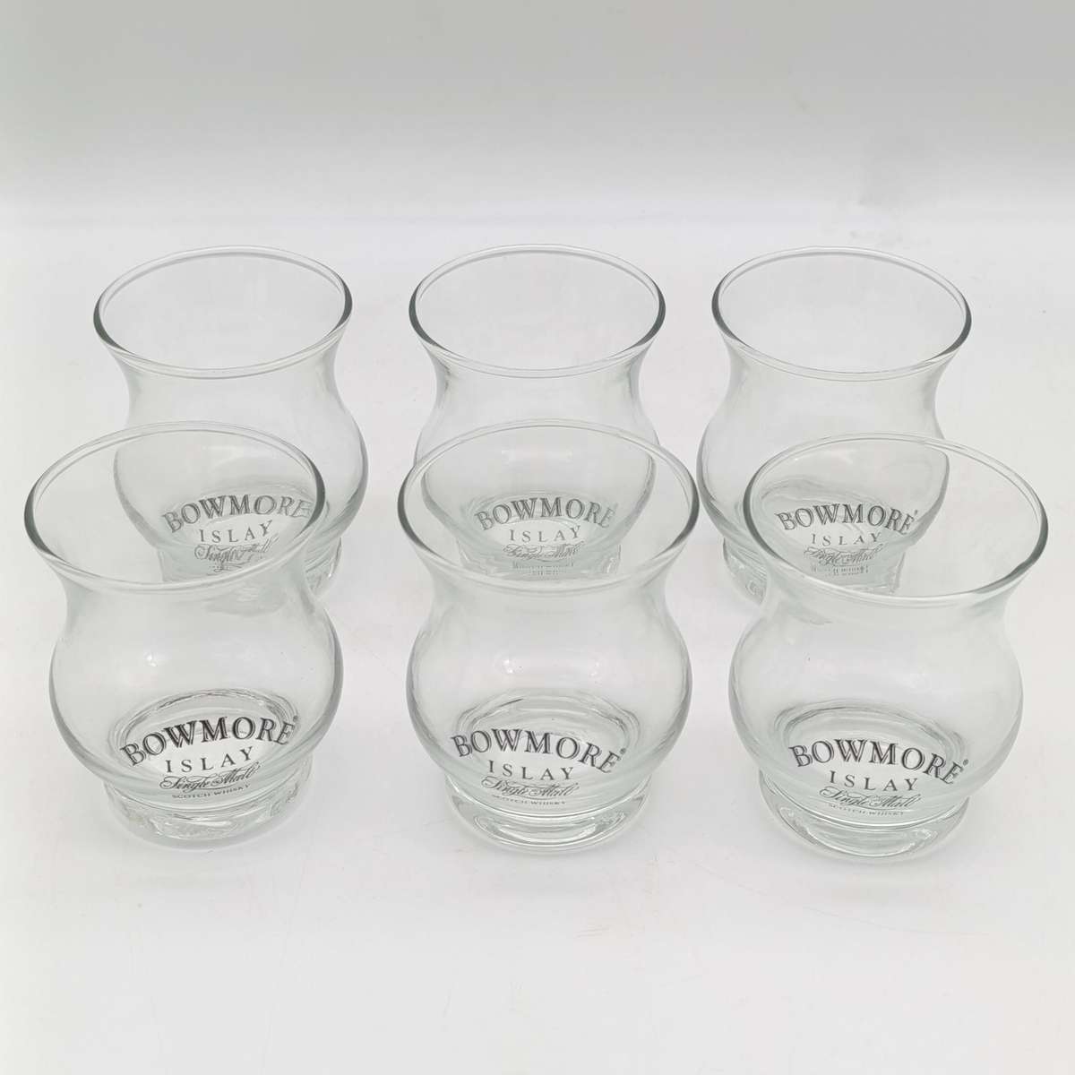 Lot of 6 Bowmore Scotch Whiskey glasses - in original Boxes