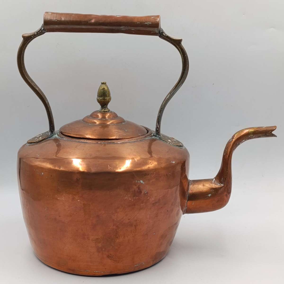 Large antique copper kettle