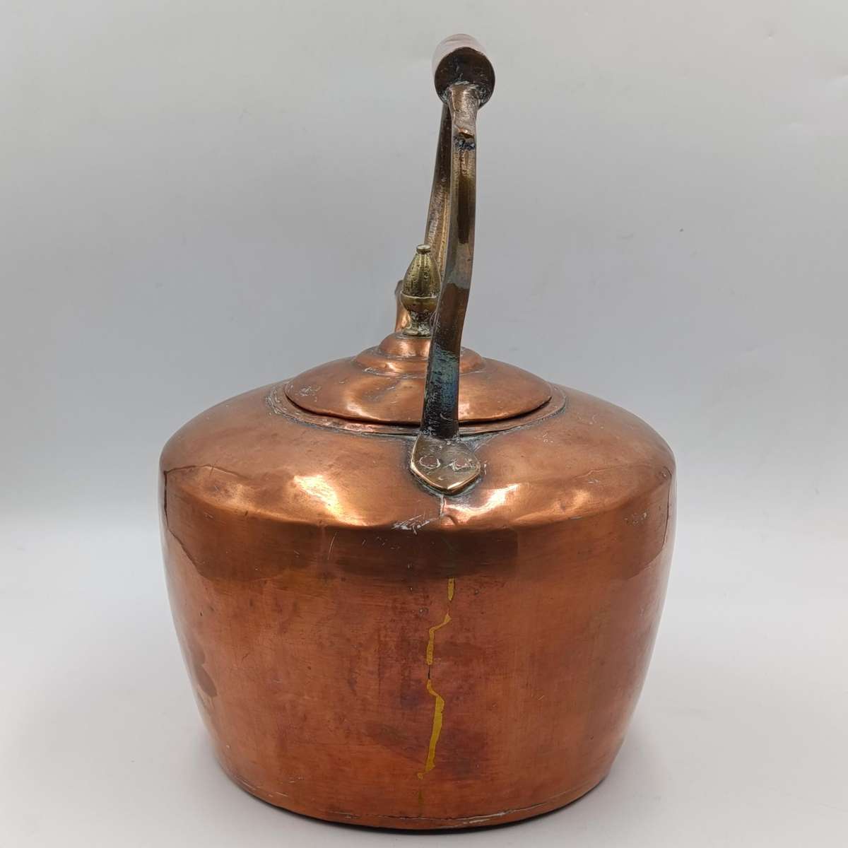 Large antique copper kettle