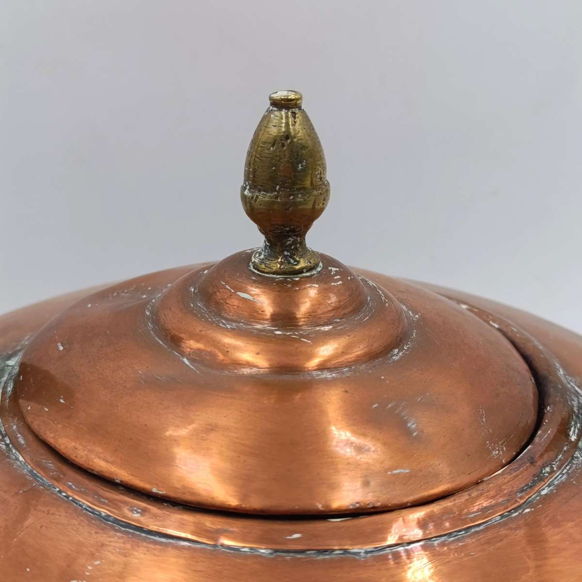 Large antique copper kettle
