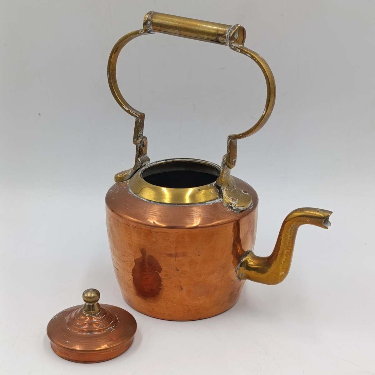 Antique Copper and brass mini kettle