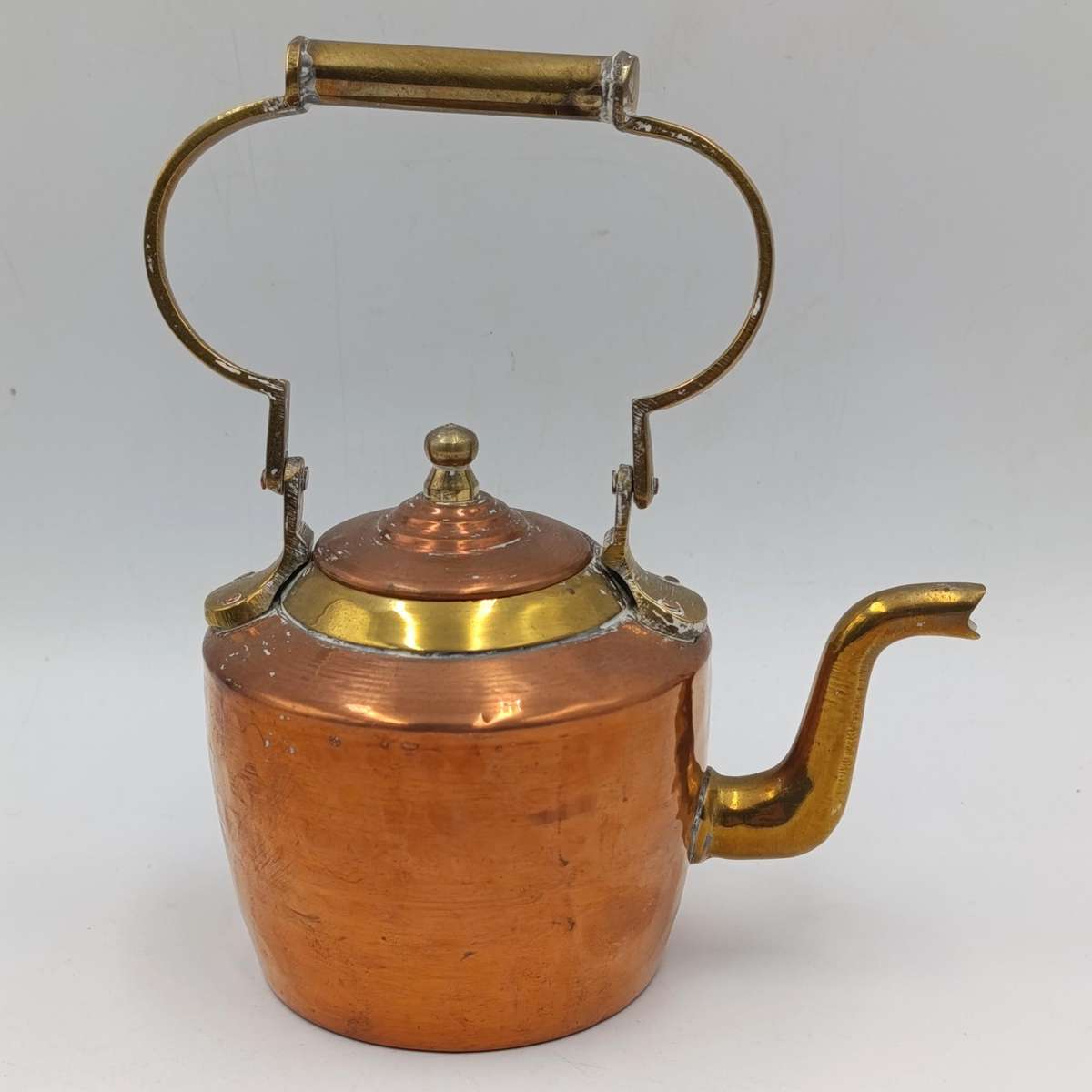 Antique Copper and brass mini kettle