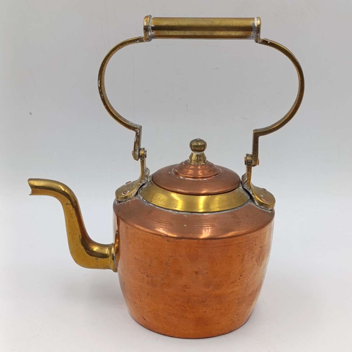 Antique Copper and brass mini kettle