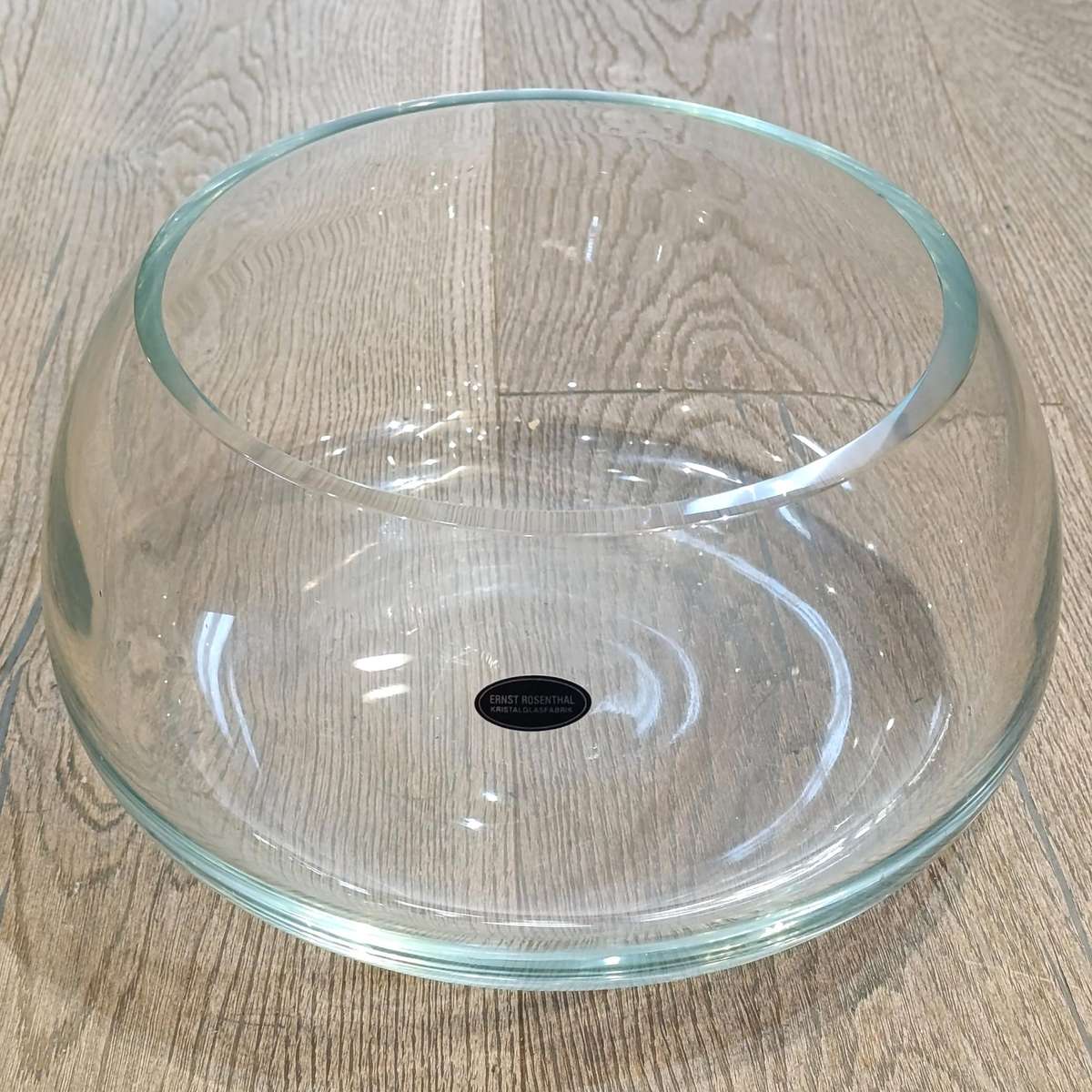 Large Ernst Rosenthal crystal fish bowl - small rim chip