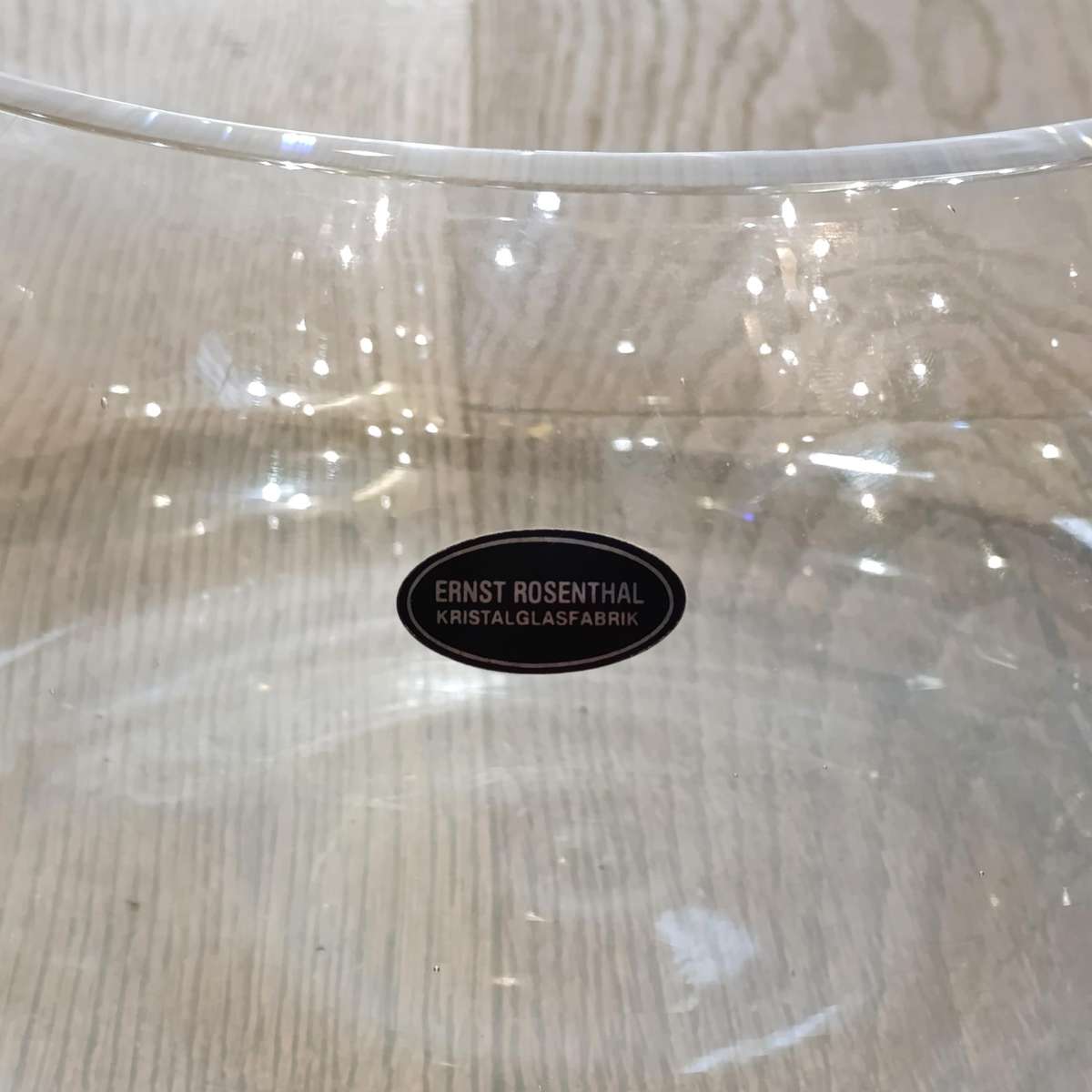 Large Ernst Rosenthal crystal fish bowl - small rim chip