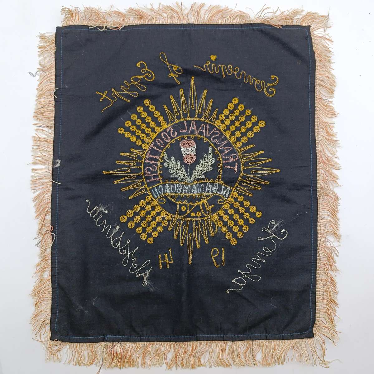 1941 Transvaal Scottish regiment Souvenir of Egypt embroidered cloth