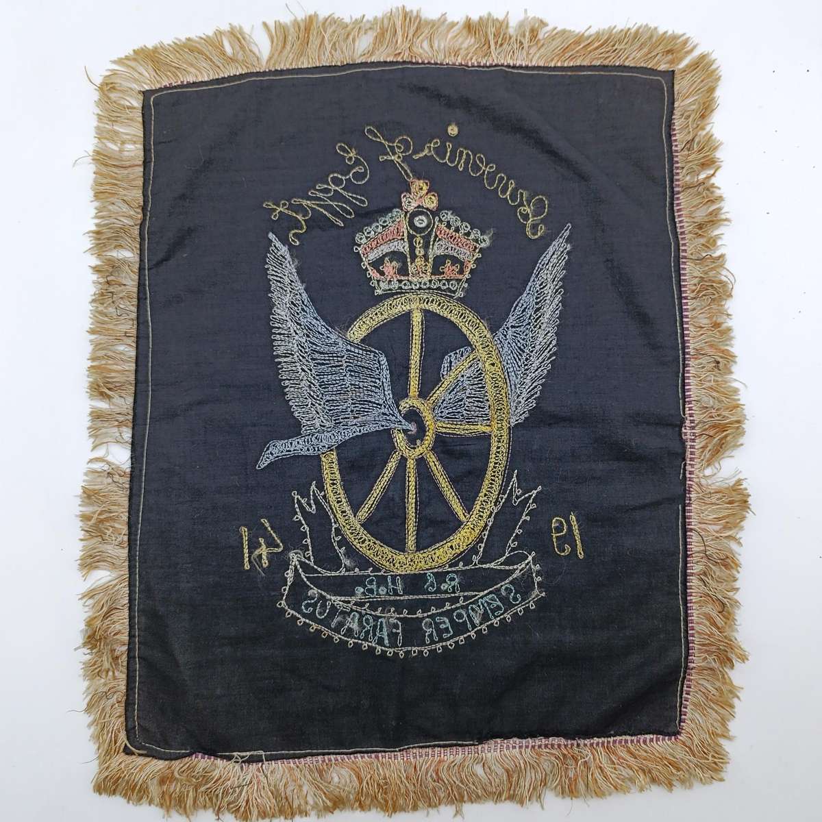 1941 SA Railway and Harbour Brigade souvenir of Egypt embroidered cloth