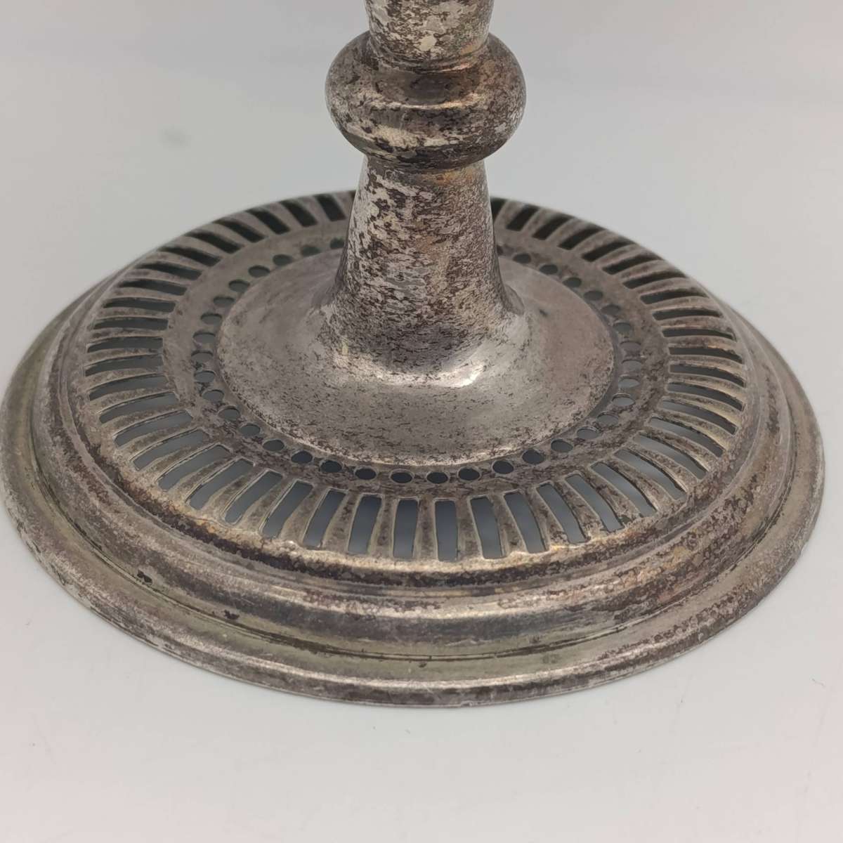 Silverplated vintage sugar bowl with cobalt blue glass insert