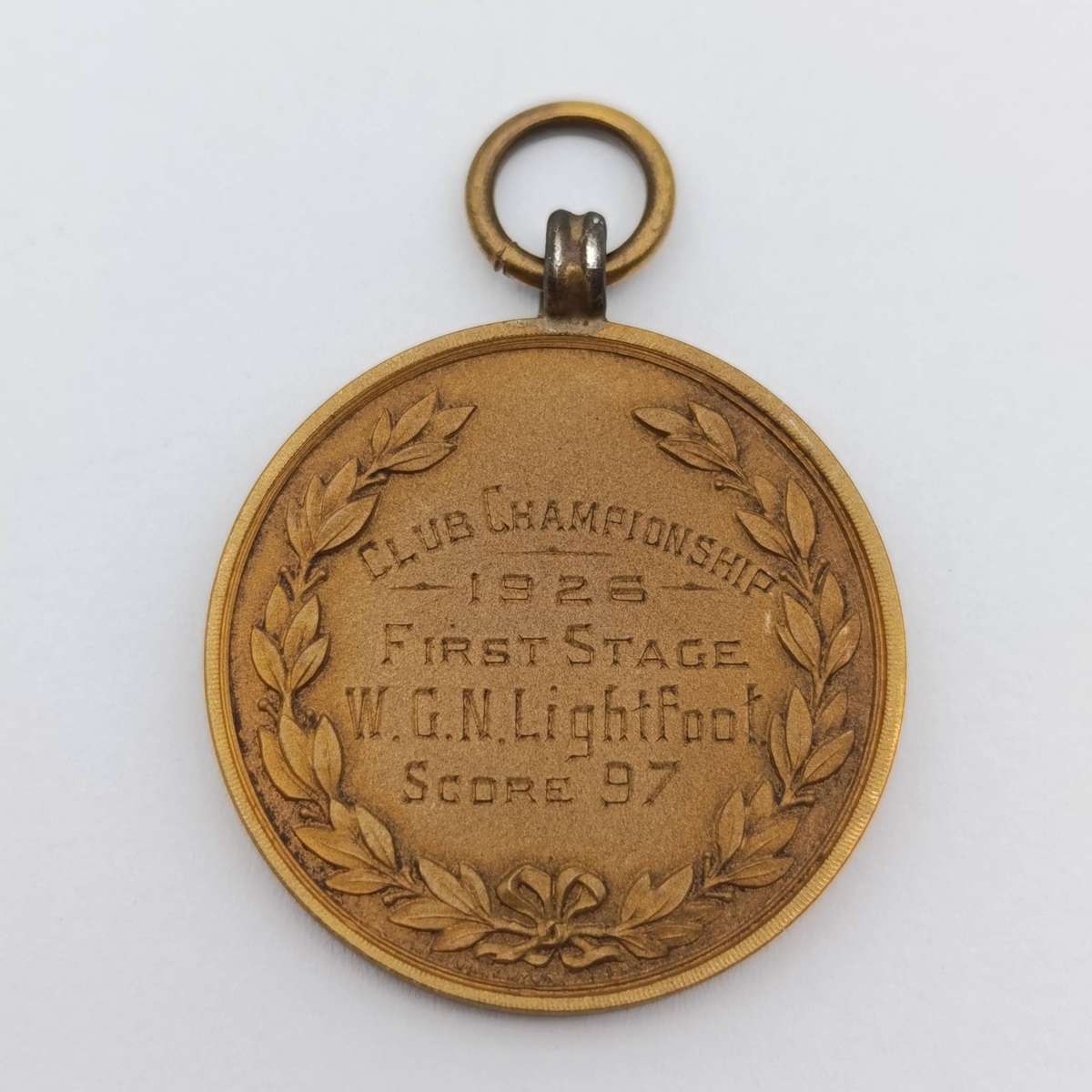 1926 Grahamstown Rifle club championship fob medal awarded to W.G.N Lightfoot