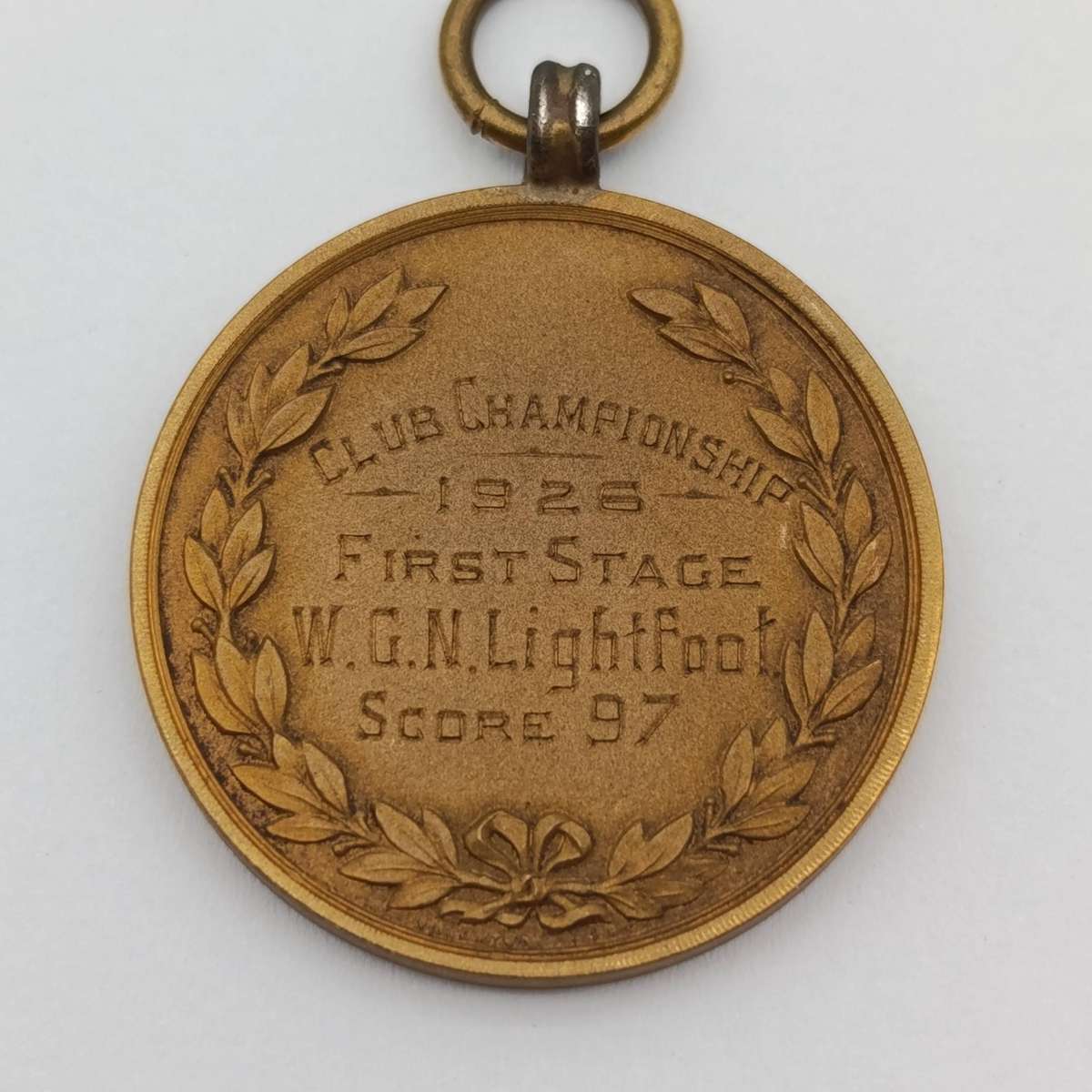 1926 Grahamstown Rifle club championship fob medal awarded to W.G.N Lightfoot