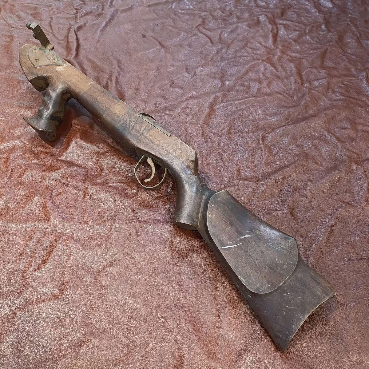 Vintage Crossbow wooden butt with wooden handle