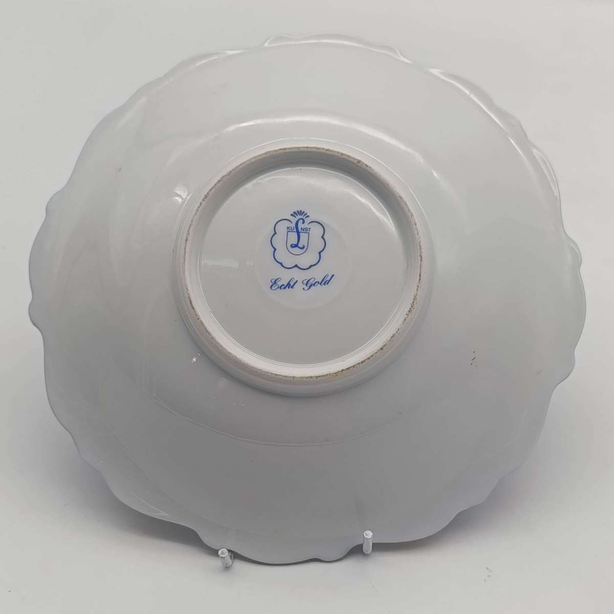 Vintage Kunst handpainted porcelain bowl with gold trim