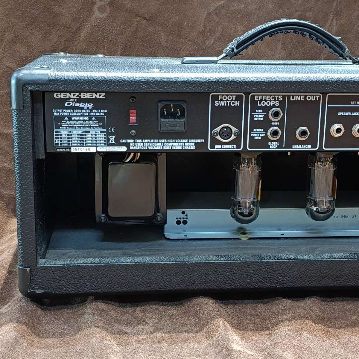 Genz-Benz El Diablo 60 amp head with 4 button foot switch