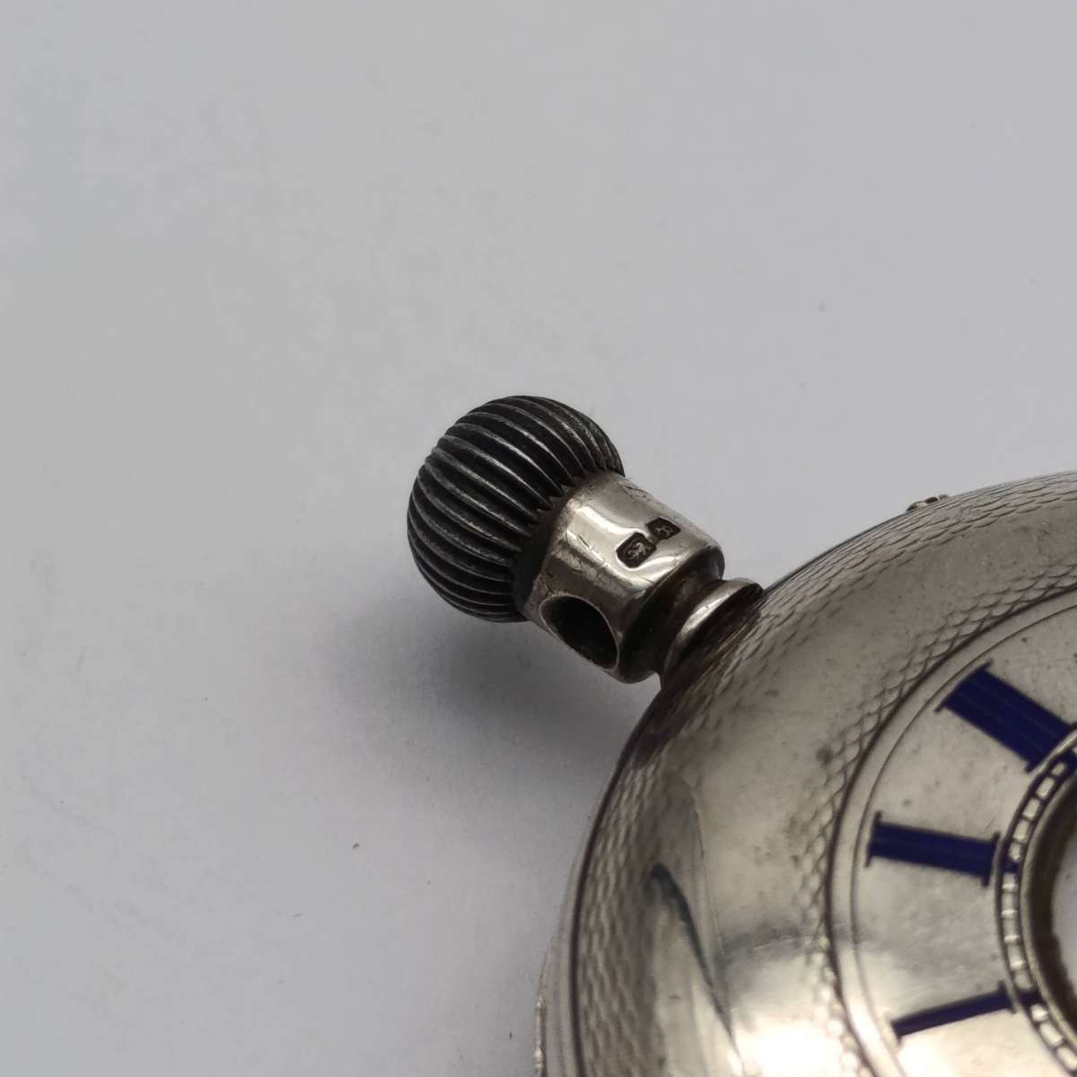 Antique hallmarked silver 1892 half hunter pocketwatch in silver front travelling case - working