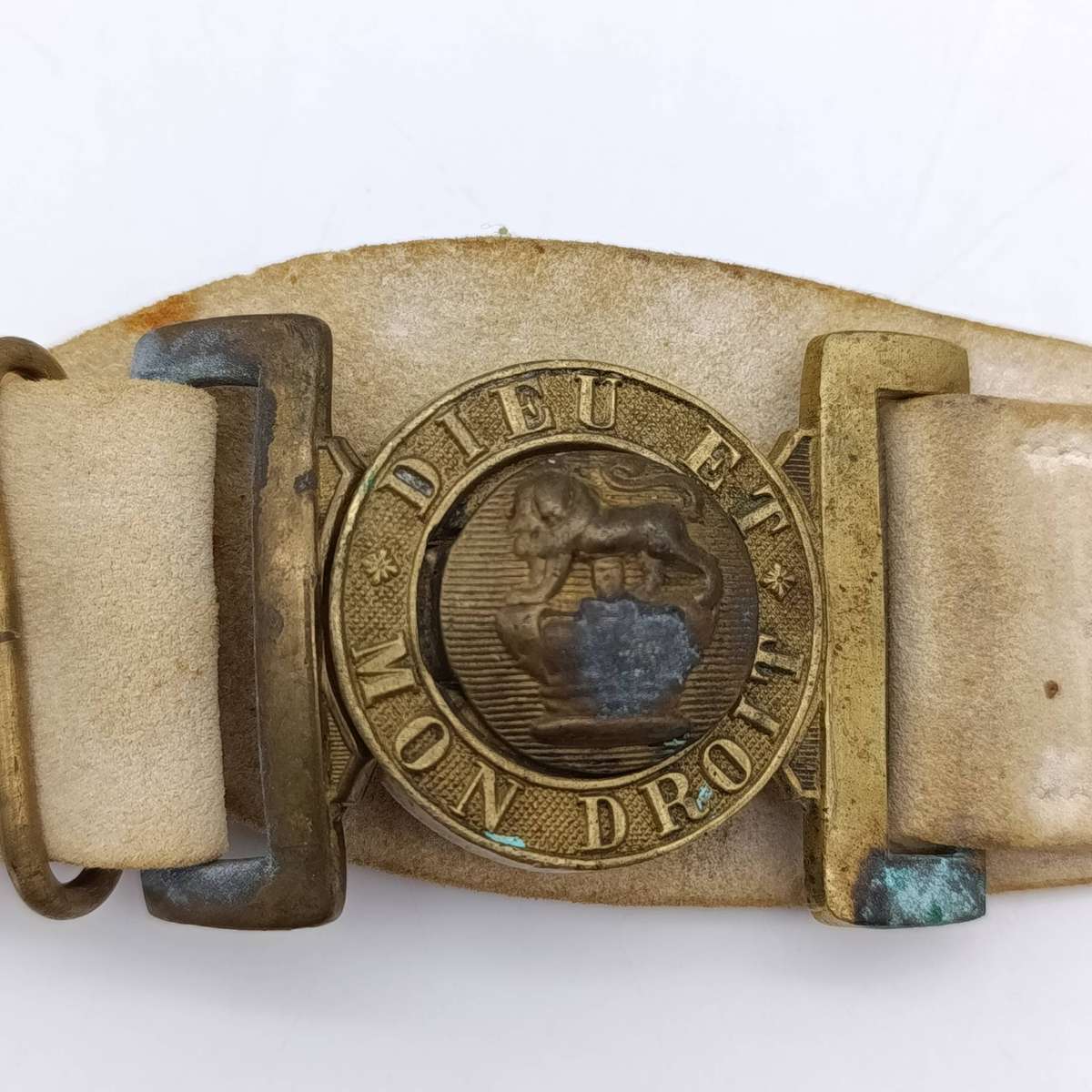 British Boer War Victorian white belt with buckle