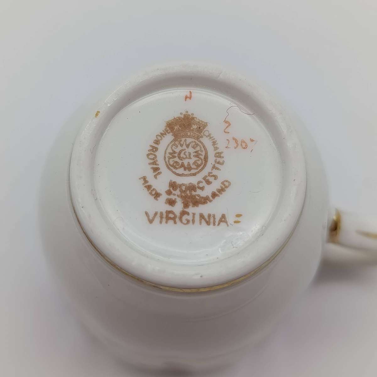 Vintage Royal Worcester Virginia demitasse cup and saucer