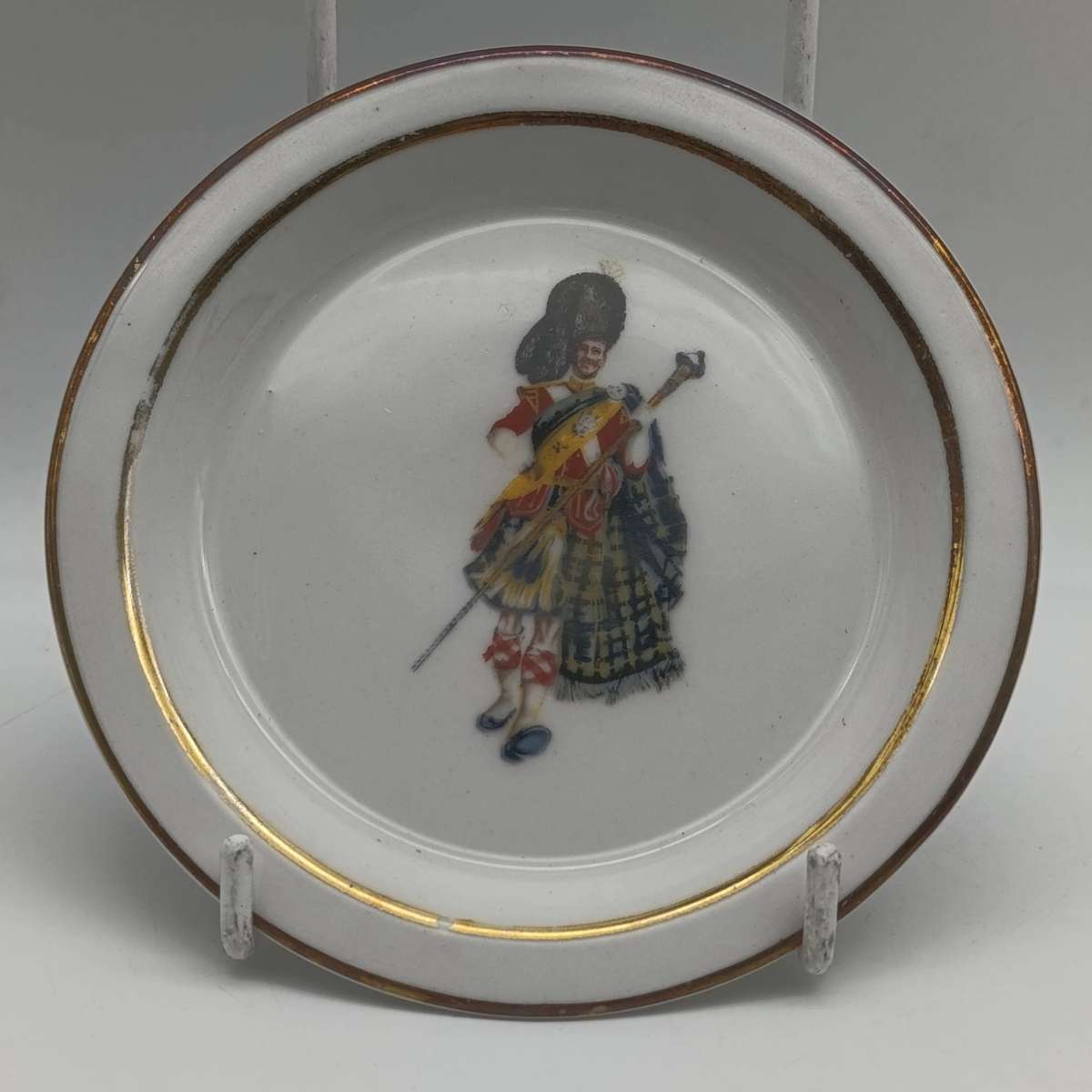 Pair of Vintage Dewar's white label whisky porcelain coasters