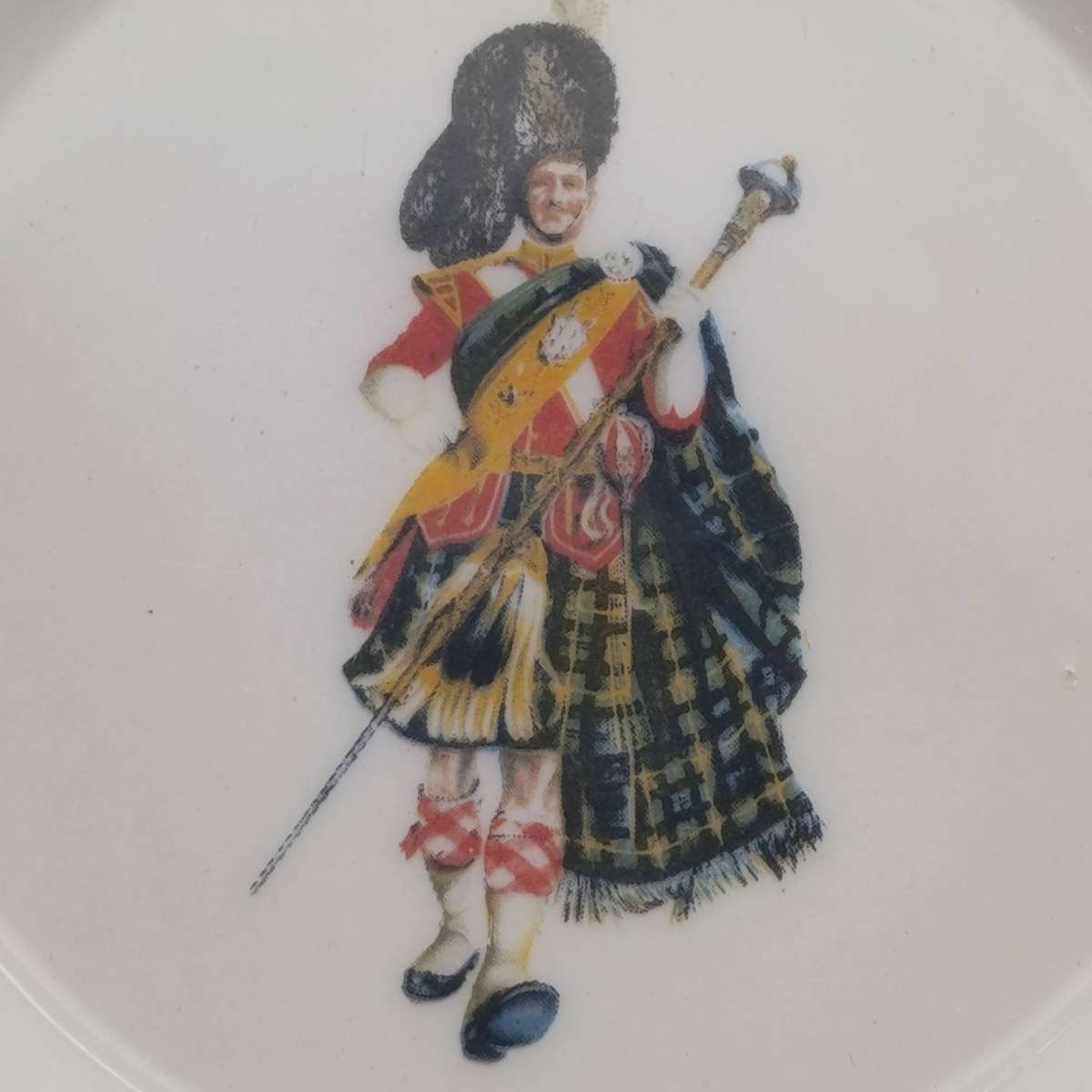 Pair of Vintage Dewar's white label whisky porcelain coasters