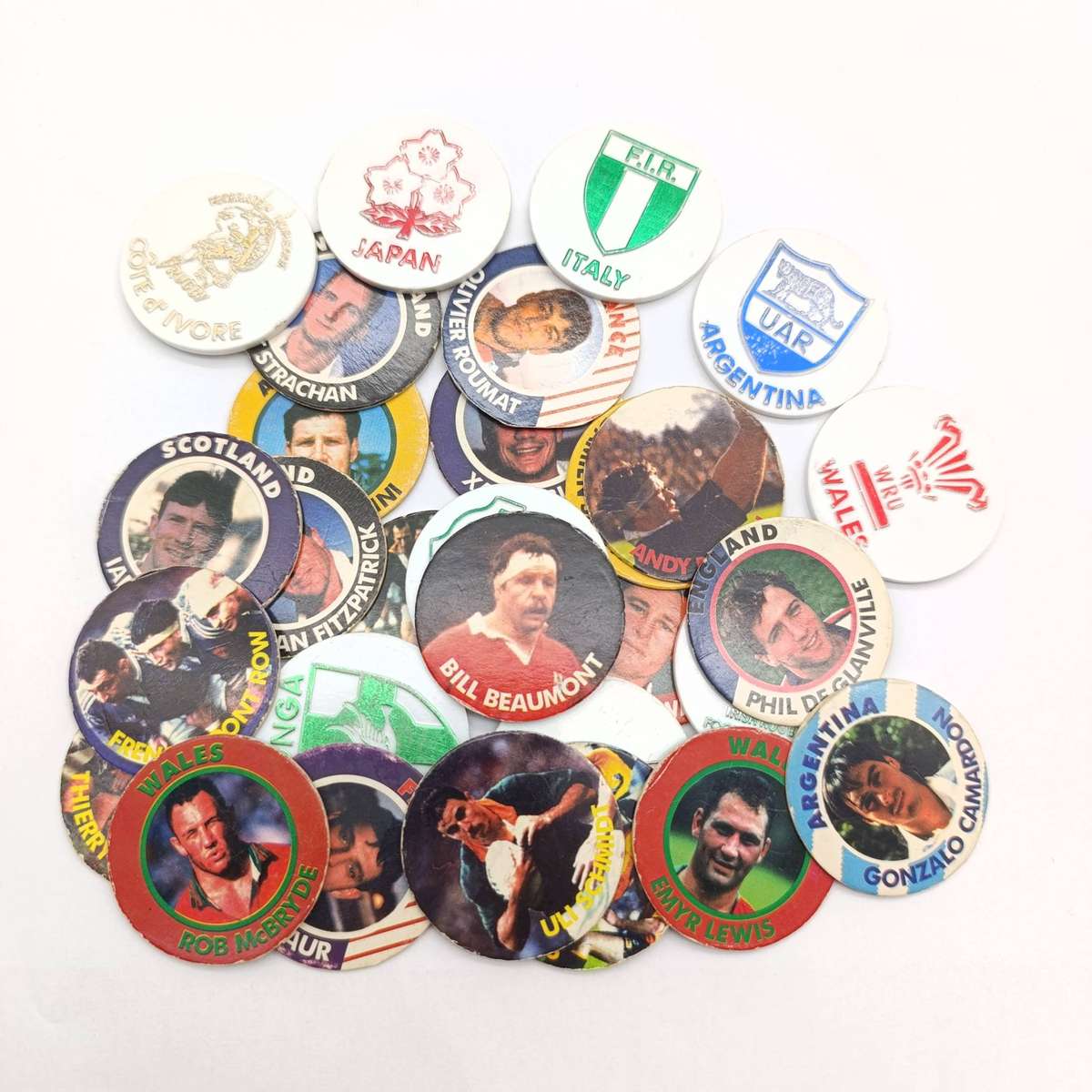 Lot of 29 Arlenco Slama's of 1995 Rugby world cup - including plastic disc slama's