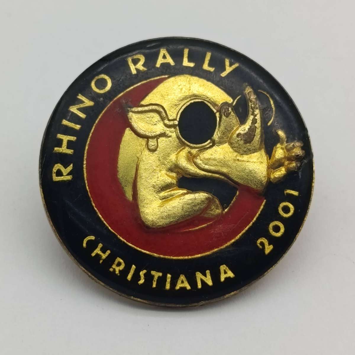 Lot of 2 Rhino rally motorcycle badges