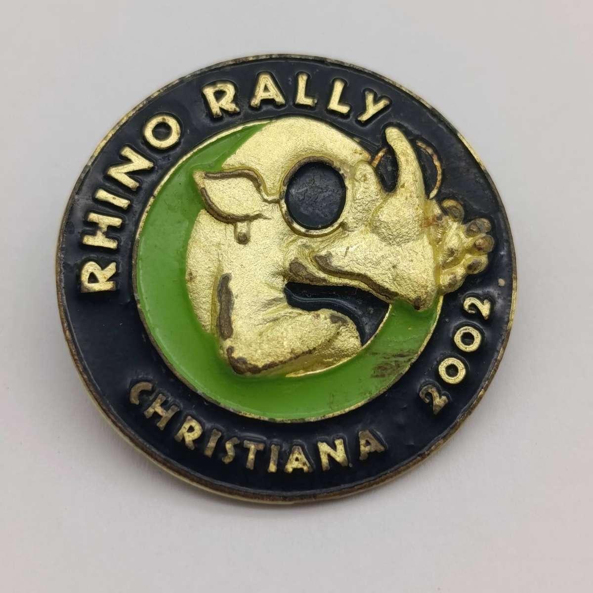 Lot of 2 Rhino rally motorcycle badges