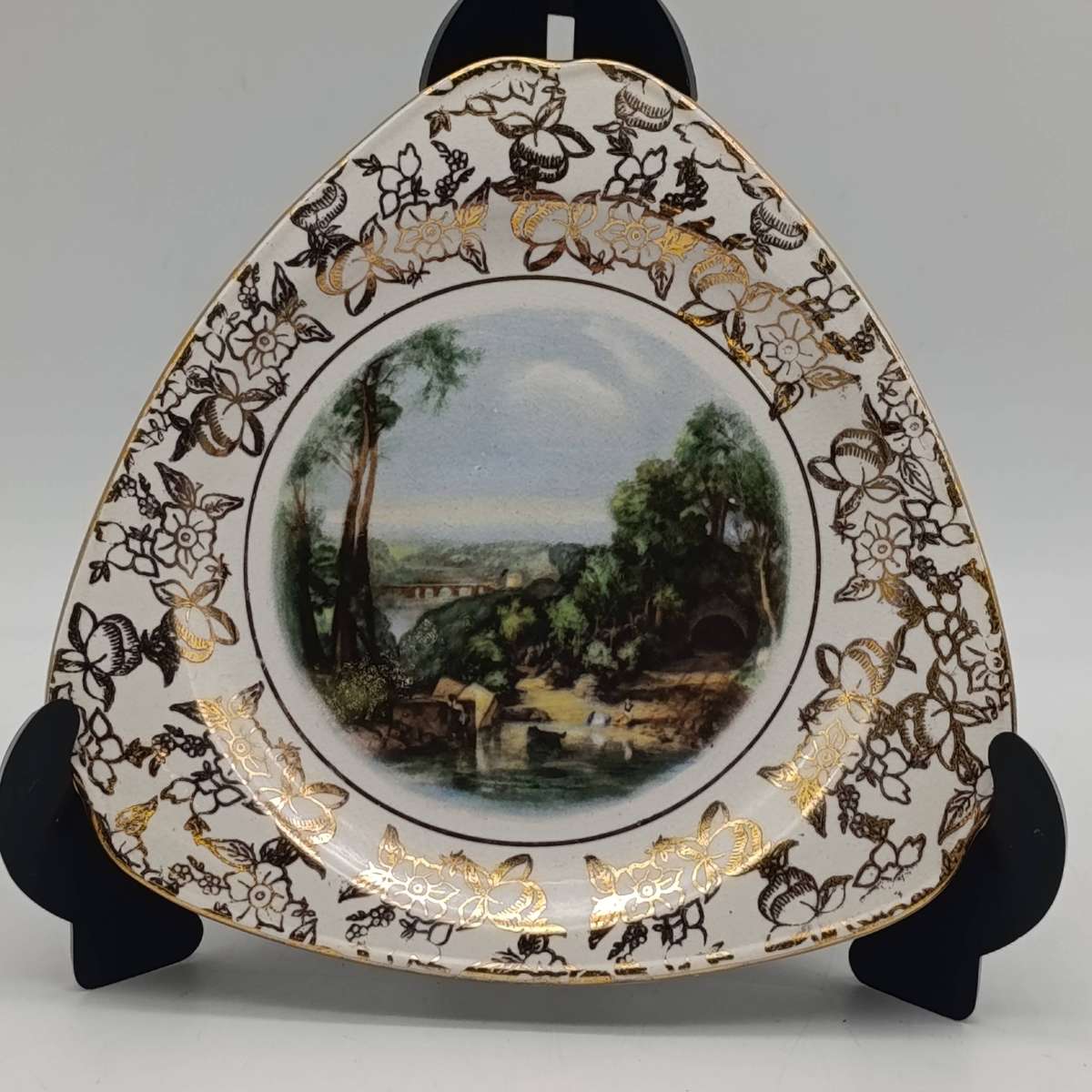 Vintage Lord Nelson ware porcelain snack platter set - Constable Valley farm and other