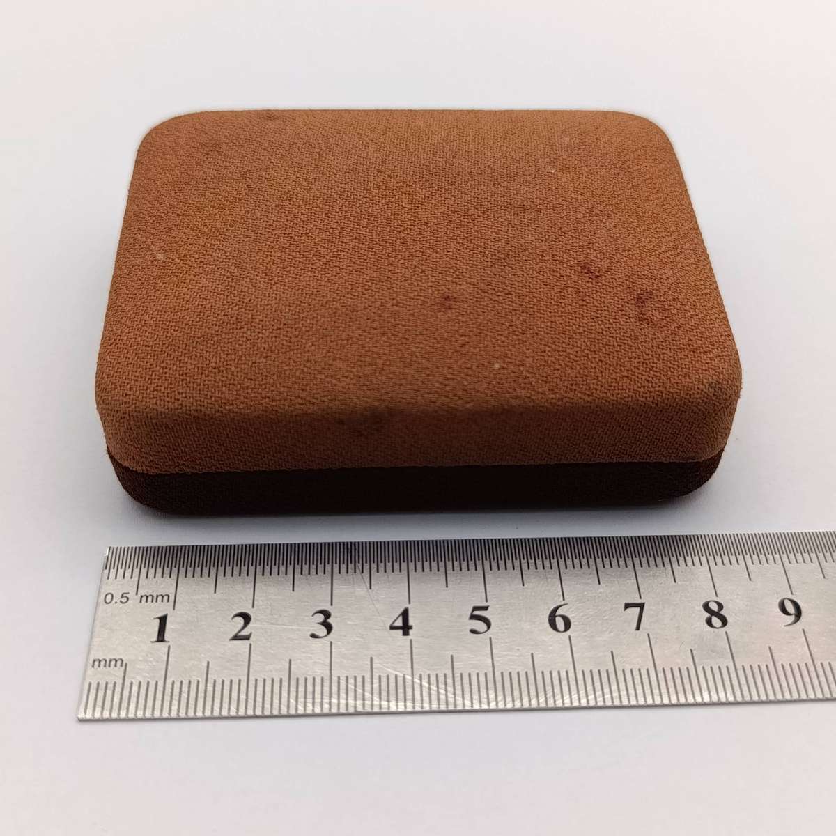 Vintage Renaissance glazed porcelain brooch in box