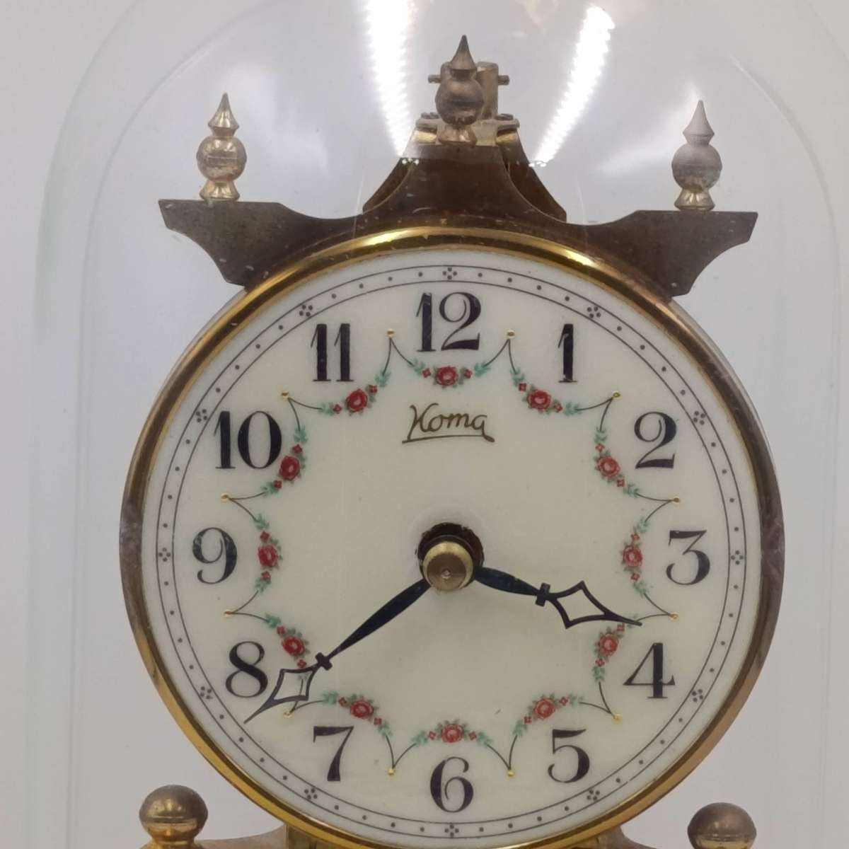 Vintage Koma 400 day anniversary dome clock with glass dome - not working