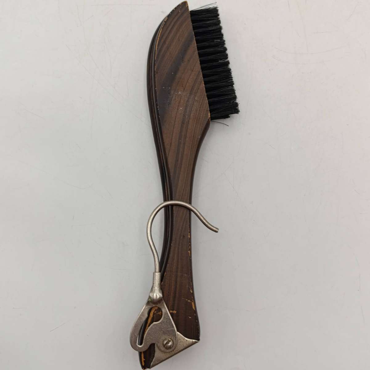 Vintage wooden coat hanger / clothing brush - foldable