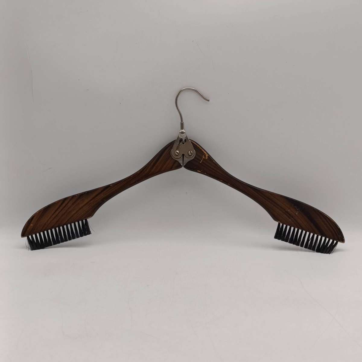 Vintage wooden coat hanger / clothing brush - foldable